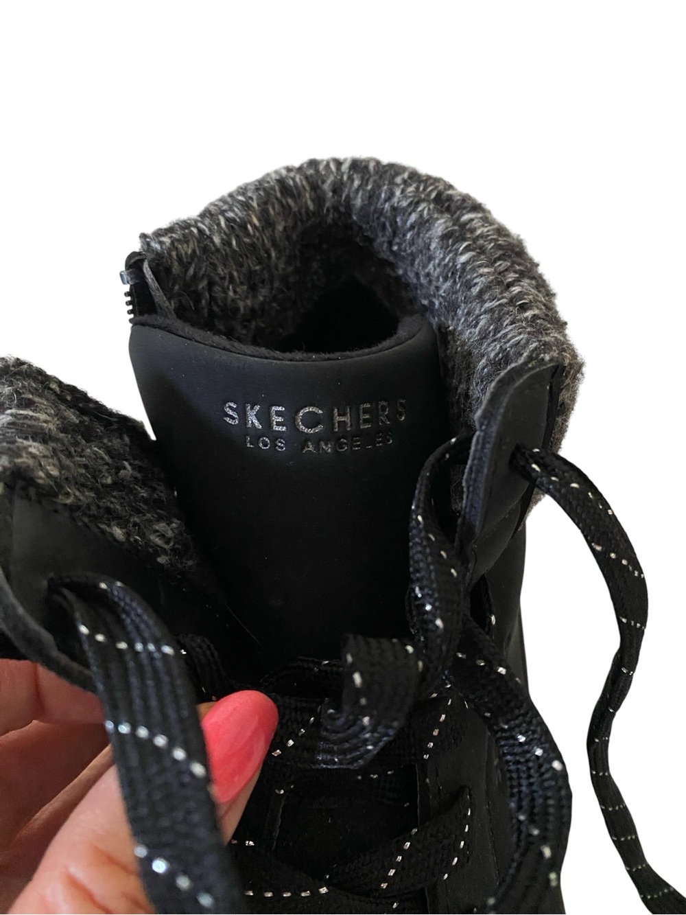 Skechers Uno Gen1 Darling Daze High Top Sneaker Boot Platform Wedge Black Sz 5.5 - Picture 8 of 11